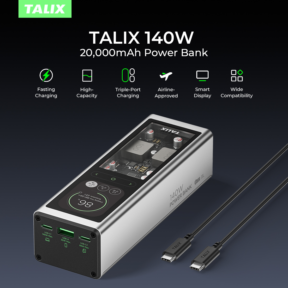 TALIX 140W Power Bank 20000mAh - Drone Power Bank recensione e prezzo