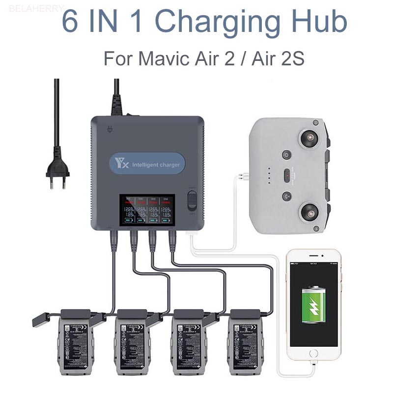 6 in 1 Digital display Battery - Drone Charging Hub recensione e prezzo