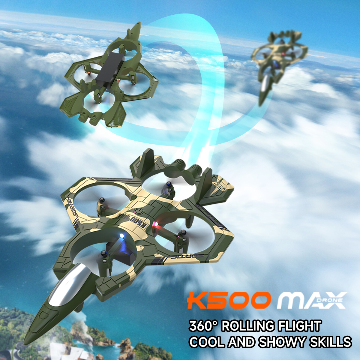 AXNEN K500 MAX RC Plane Fighte - Drone Beacon Light recensione e prezzo